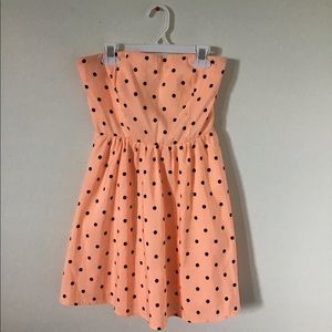 Highlighter Orange Polka Dot Dress